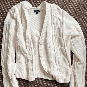 Eclipse Ivory Cable Knit Women's Cardigan